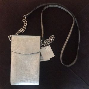 Small silver crossbody purse